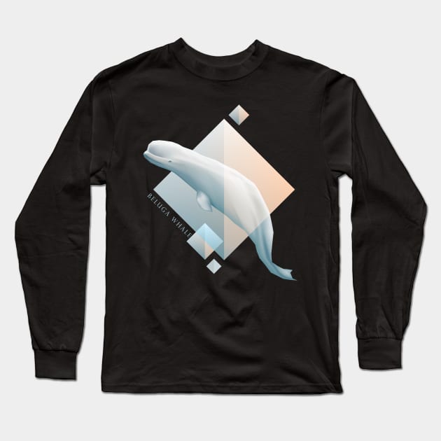 Beluga Whale - Beautifully Styled Oceanic Mammal Long Sleeve T-Shirt by DesignFury